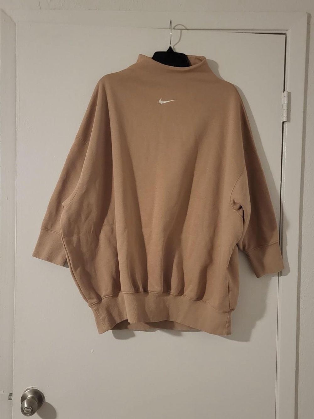 Nike Tan Turtleneck Sweatshirt with Swoosh